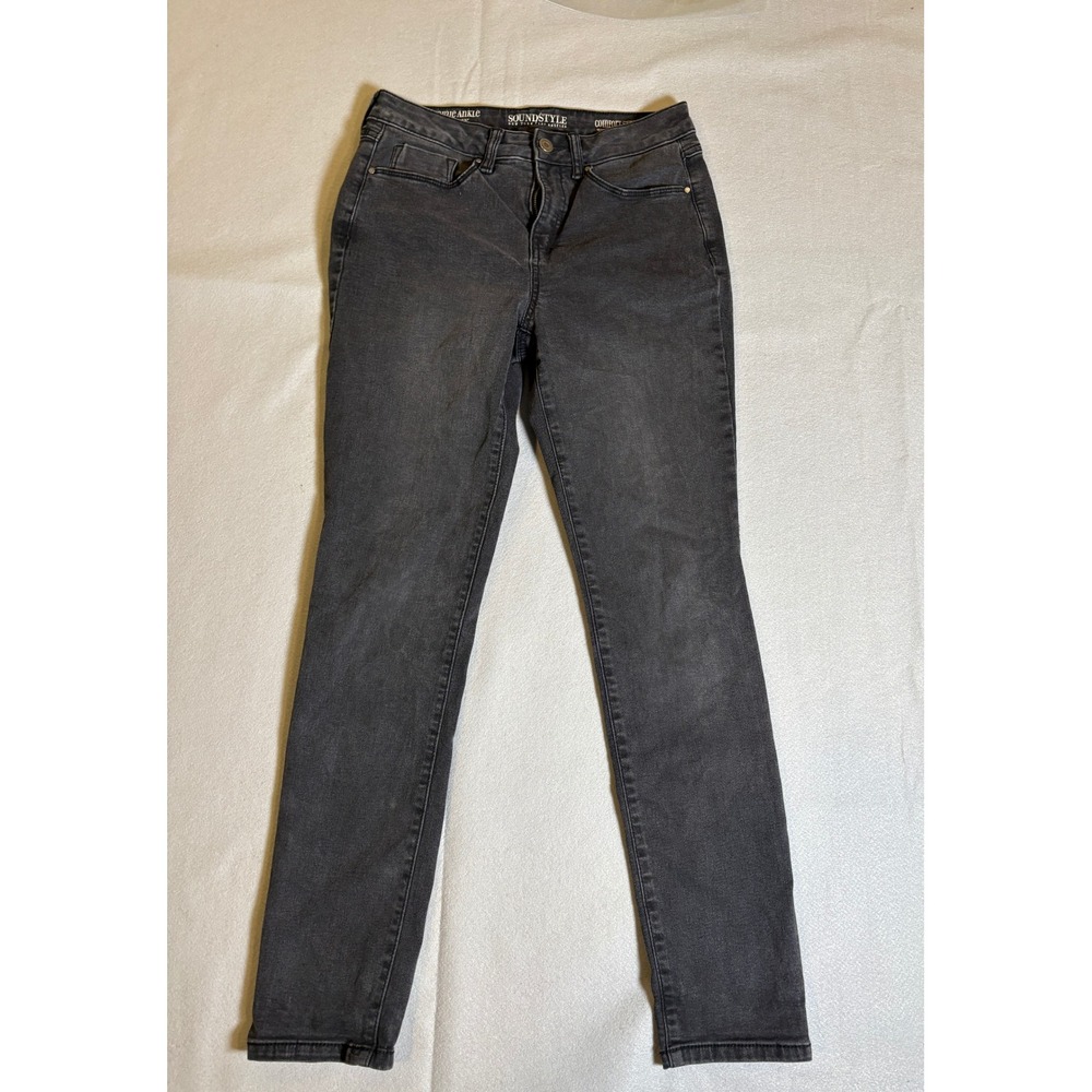 Sound Style Jeans Womens Skinny Ankle Faded Black Size 4 Stretch Denim 0001616
